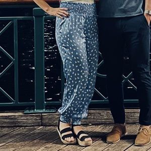 Morgan Lane Silk Pants with Cinched Waist & Ankles